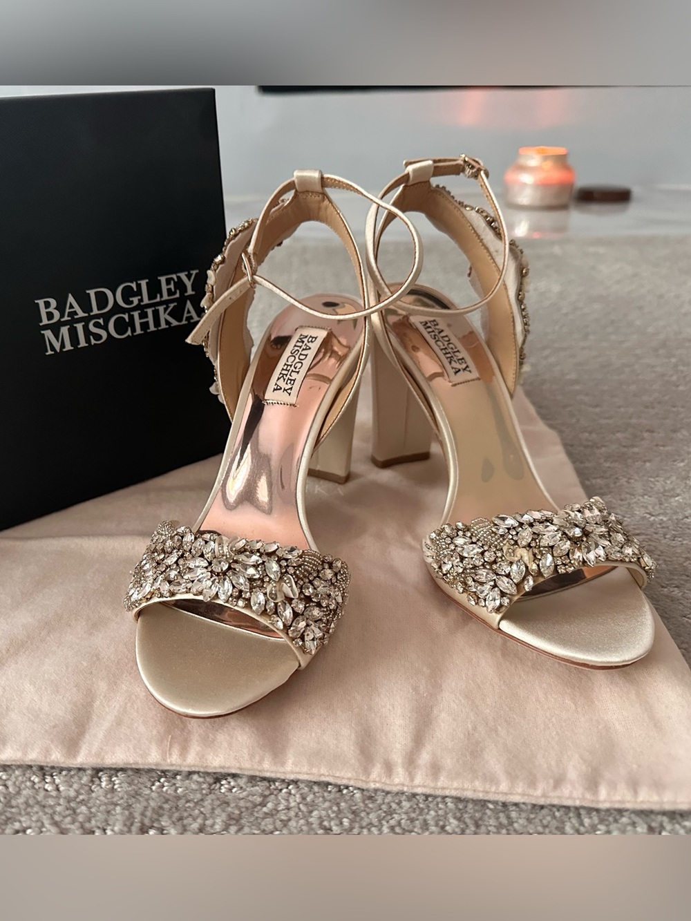 Badgley Mischka Libby Ankle Strap Sandal 7.5 women’s